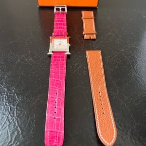Hermes Heure H Medium model 30 mm Single Tour Watch Strap ,  $400 Color chestnut